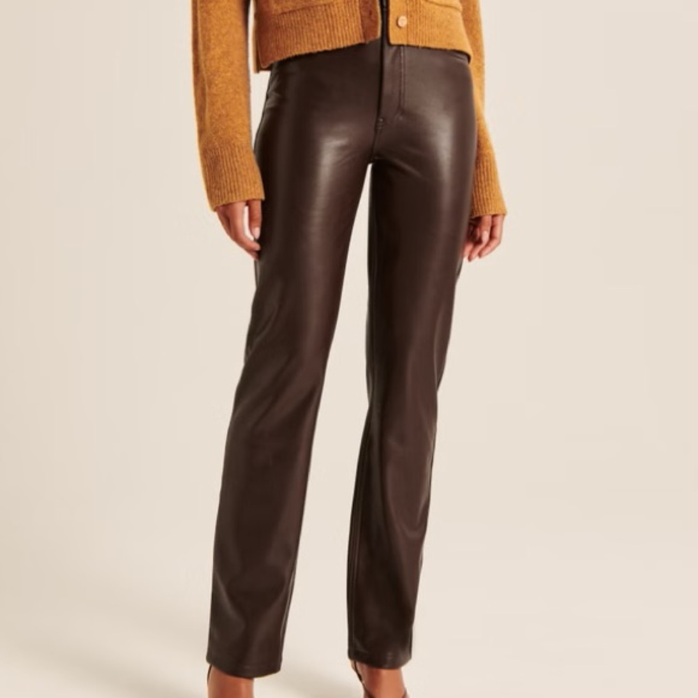 Abercrombie Vegan Leather 90s Straight Pant